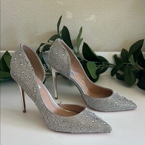 Steve Madden Silver Crystal Heels